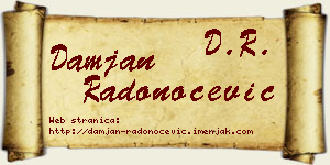 Damjan Radonoćević vizit kartica